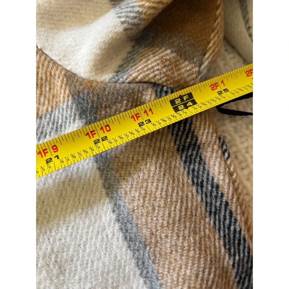 Workshop Plaid Shacket Jacket M Oversized Snap Front Cozy Fall Cabincore Coat